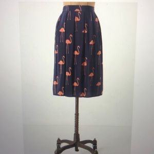 Anthropologie Flamingo Print Skirt 2
